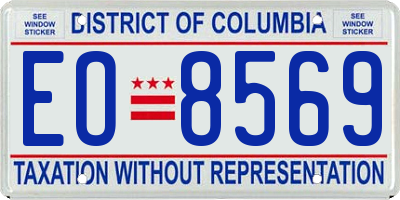 DC license plate EO8569