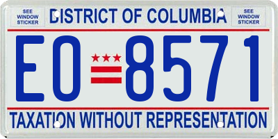 DC license plate EO8571