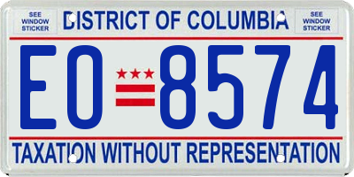 DC license plate EO8574