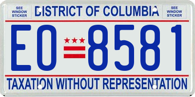 DC license plate EO8581