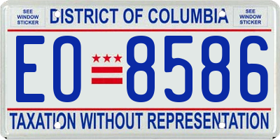 DC license plate EO8586