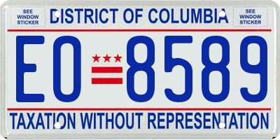 DC license plate EO8589