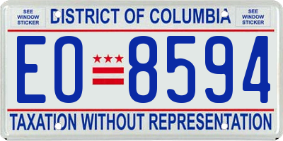 DC license plate EO8594