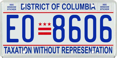 DC license plate EO8606