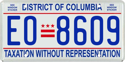 DC license plate EO8609