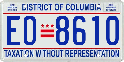 DC license plate EO8610