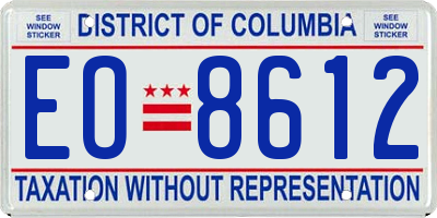 DC license plate EO8612