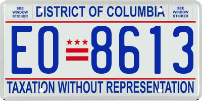 DC license plate EO8613