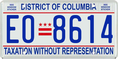 DC license plate EO8614