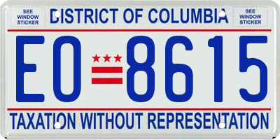 DC license plate EO8615
