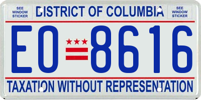 DC license plate EO8616