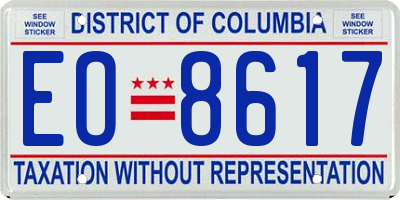 DC license plate EO8617