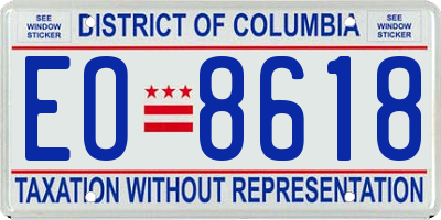 DC license plate EO8618