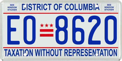 DC license plate EO8620