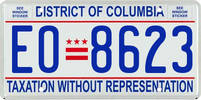 DC license plate EO8623