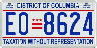 DC license plate EO8624