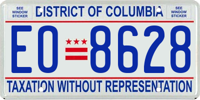 DC license plate EO8628