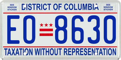 DC license plate EO8630