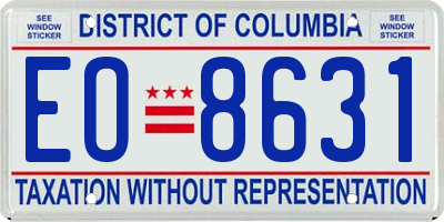 DC license plate EO8631