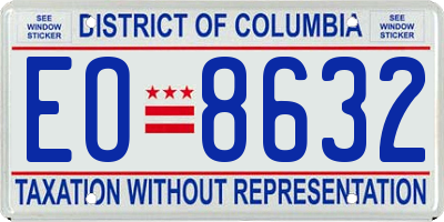 DC license plate EO8632