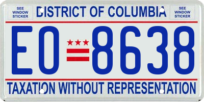 DC license plate EO8638