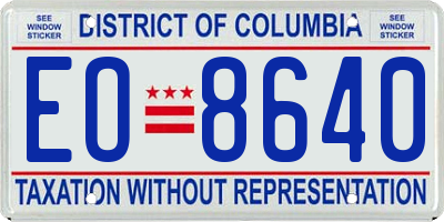 DC license plate EO8640