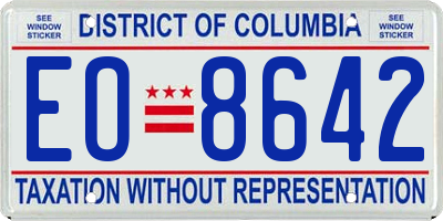 DC license plate EO8642