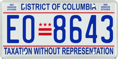 DC license plate EO8643