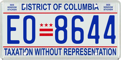 DC license plate EO8644