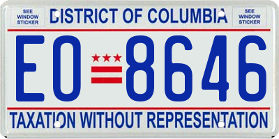 DC license plate EO8646