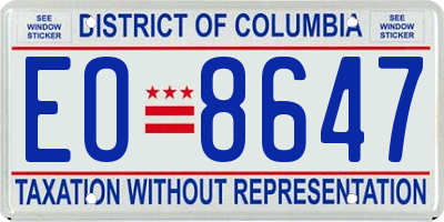 DC license plate EO8647