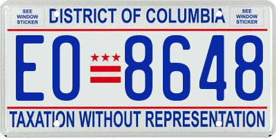 DC license plate EO8648