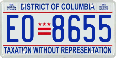 DC license plate EO8655