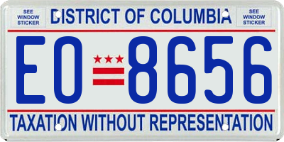 DC license plate EO8656