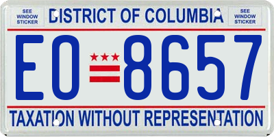 DC license plate EO8657