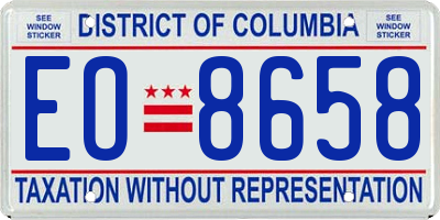 DC license plate EO8658