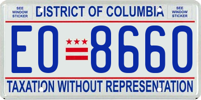 DC license plate EO8660