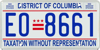 DC license plate EO8661