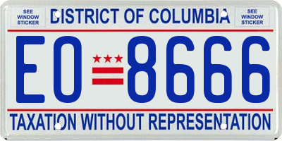 DC license plate EO8666