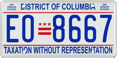 DC license plate EO8667