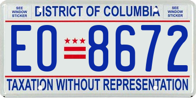 DC license plate EO8672