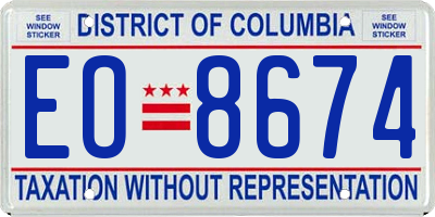 DC license plate EO8674