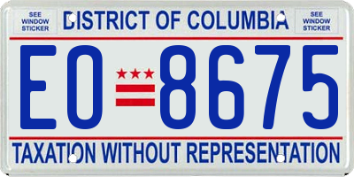 DC license plate EO8675