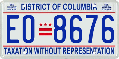 DC license plate EO8676