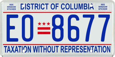 DC license plate EO8677