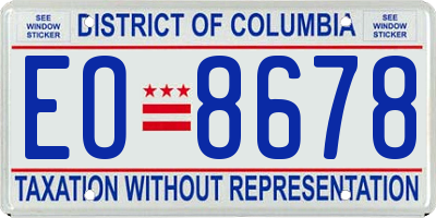 DC license plate EO8678