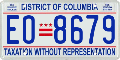 DC license plate EO8679