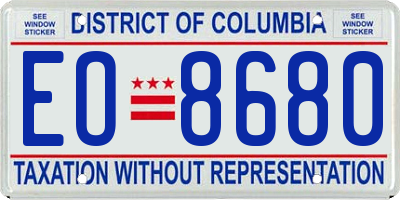 DC license plate EO8680