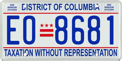 DC license plate EO8681