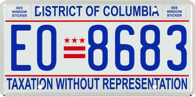 DC license plate EO8683